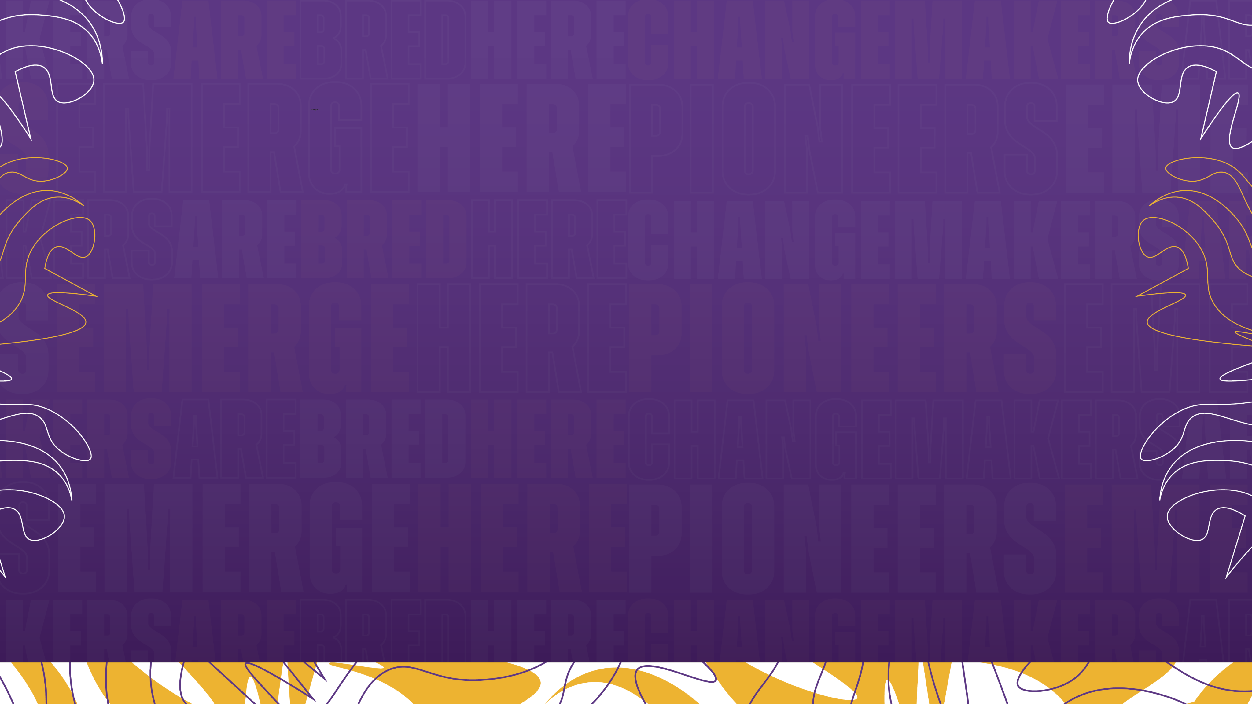 Decorative background image of abstract modern swirls in purple and gold
