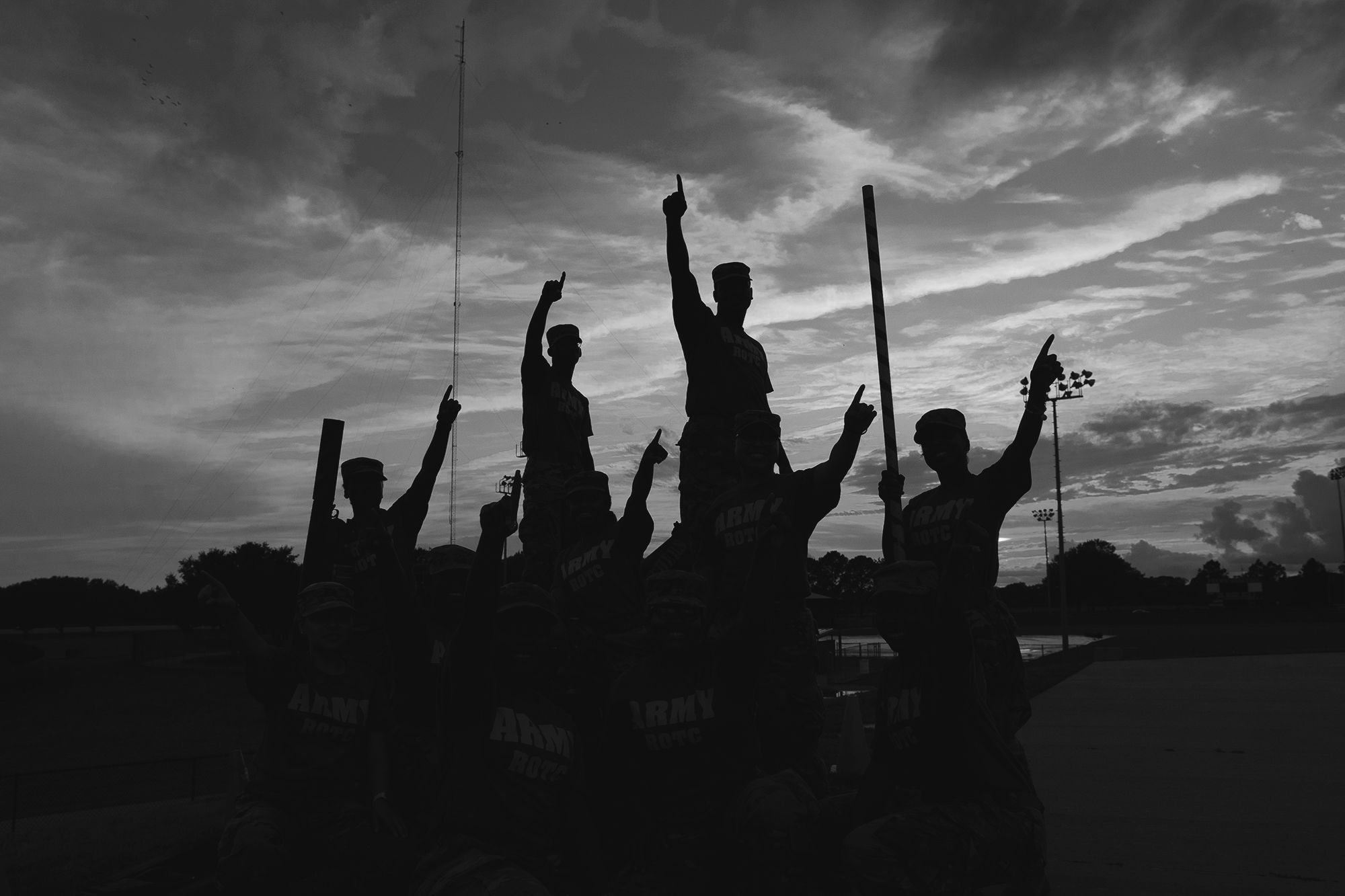 A group of veterans saluting